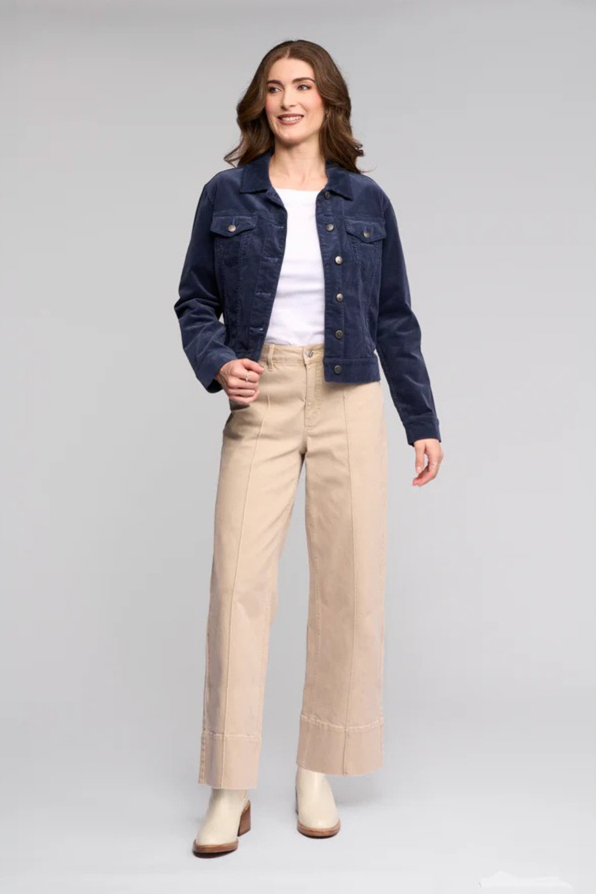 Vassalli Core Pinwale Denim Jacket in Slate