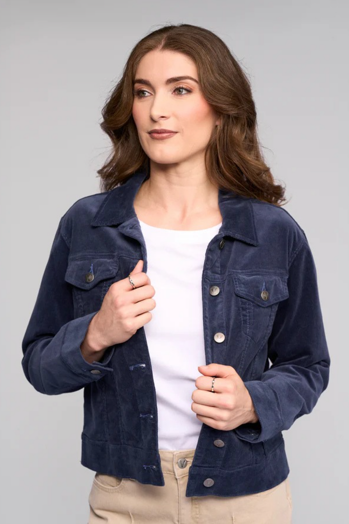 Vassalli Core Pinwale Denim Jacket in Slate