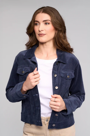 Vassalli Core Pinwale Denim Jacket in Slate