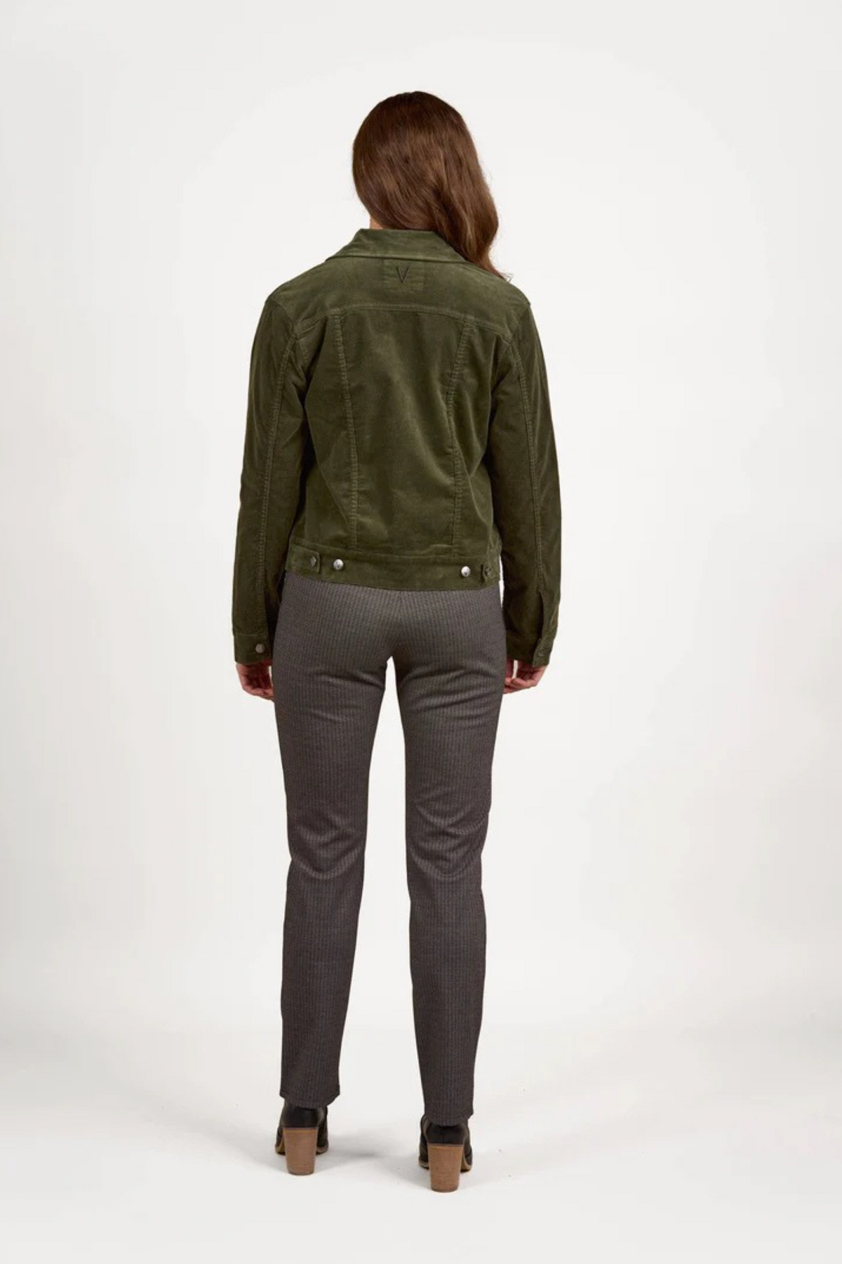 Vassalli Core Pinwale Denim Jacket in Deep Sage