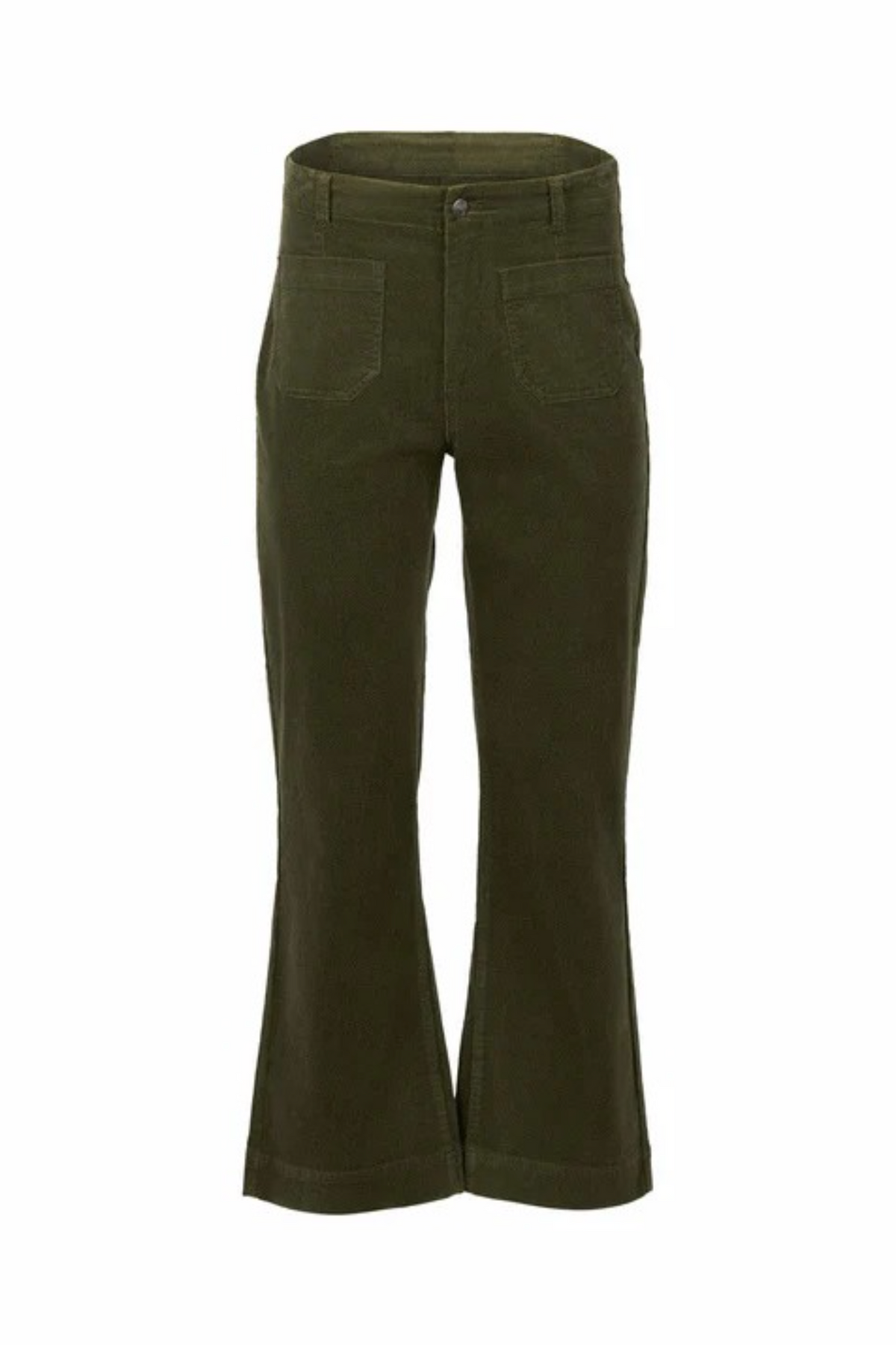 Vassalli Daily Cord Straight Leg Ankle Grazer Jean in Deep Sage