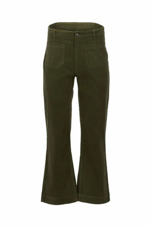 Vassalli Daily Cord Straight Leg Ankle Grazer Jean in Deep Sage