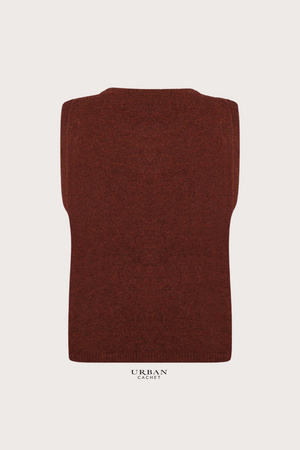 Mansted Denmark Mitos Lambswool Crew Vest in Spice