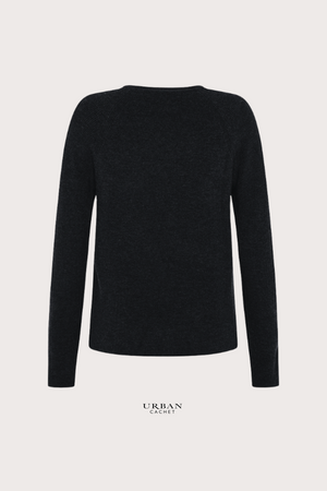 Mansted Denmark Ivory Raglan Cardi in Black