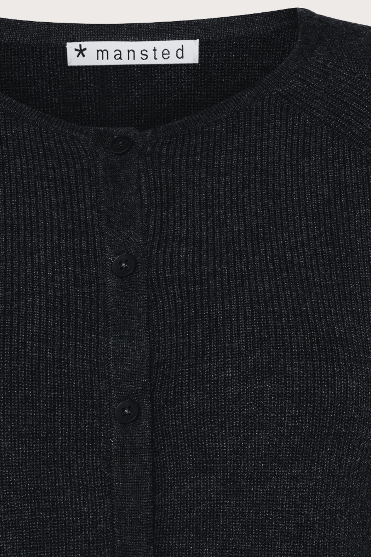 Mansted Denmark Ivory Raglan Cardi in Black