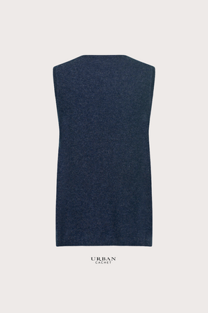 Mansted Denmark Mitos Lambswool Crew Vest in Soft Blue