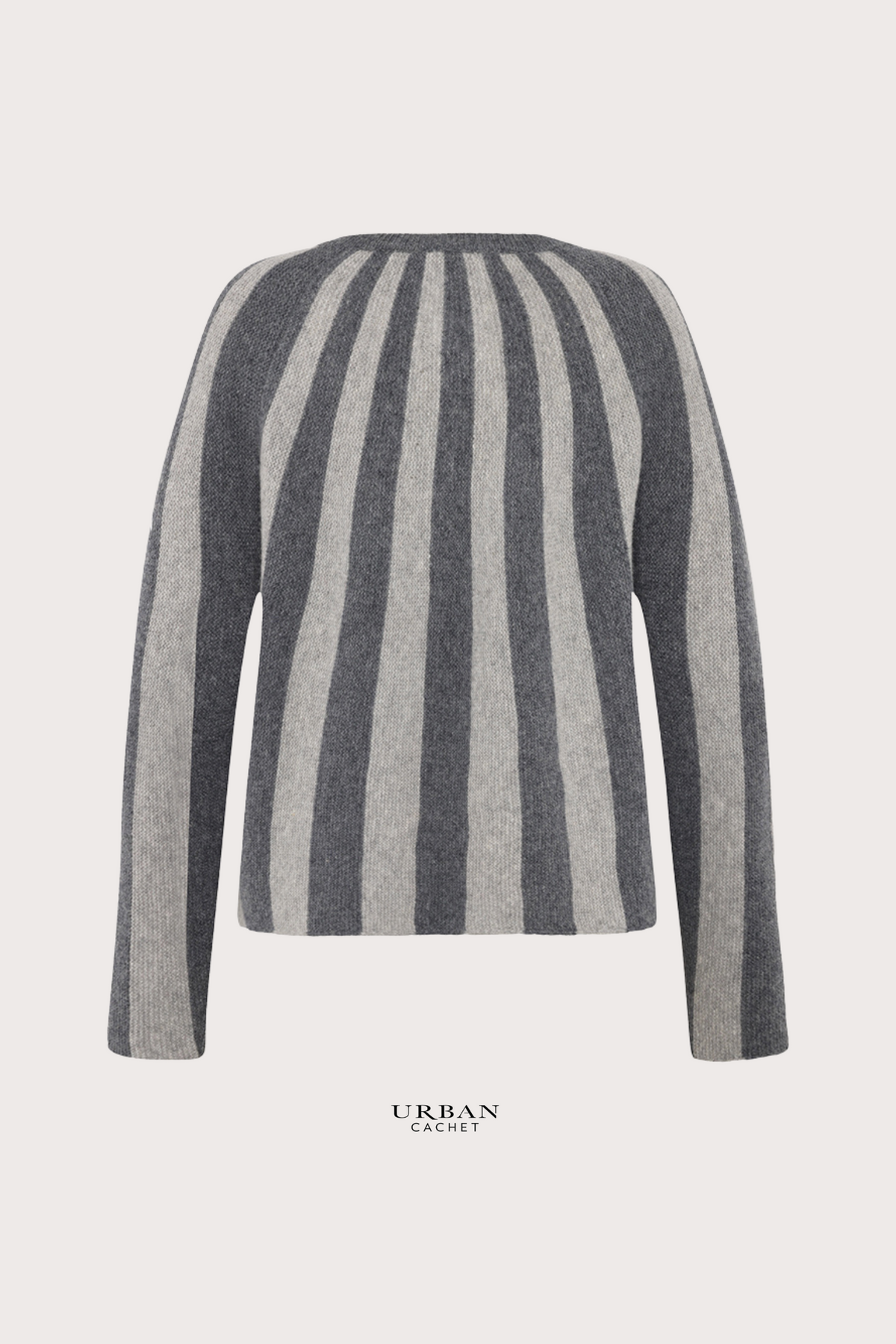 Mansted Denmark Cindel Lambswool Vertical Stripe Cardi in Mercury