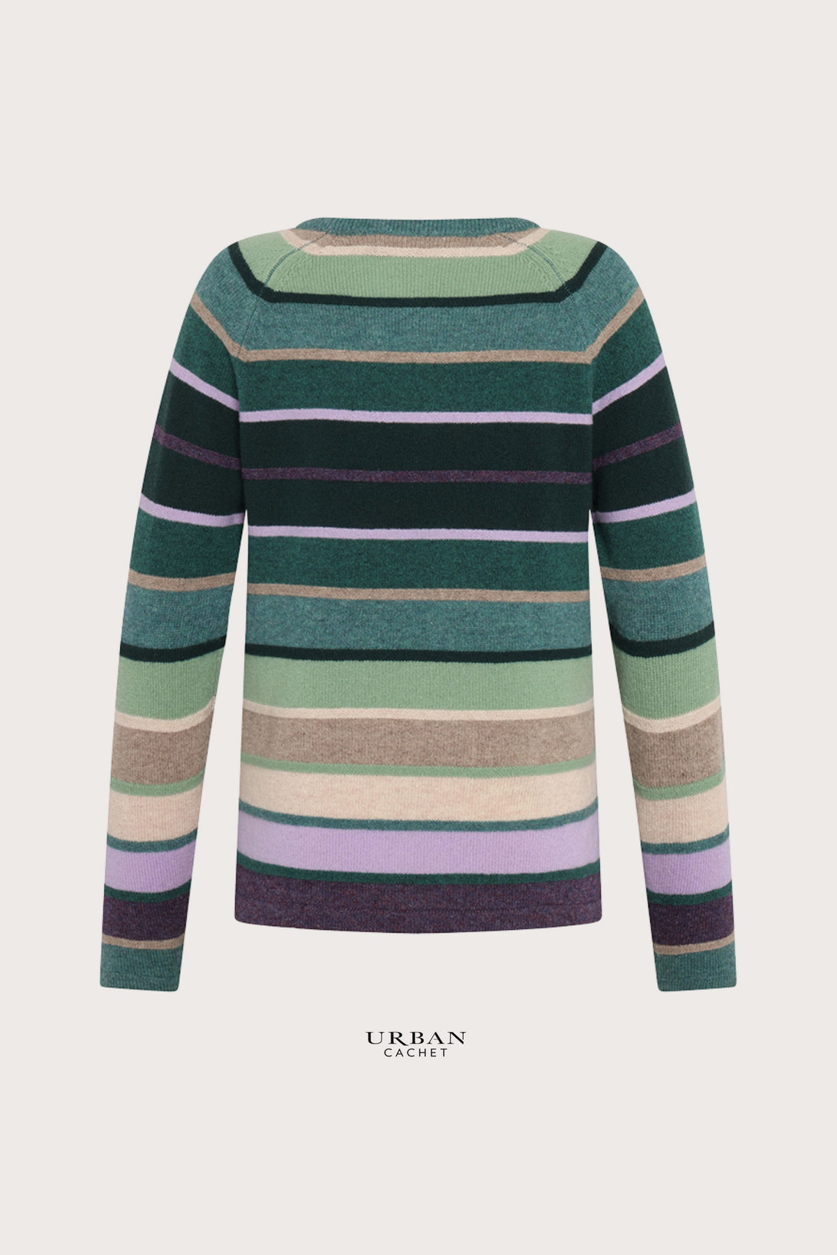 Mansted Denmark Aline Lambswool Stripe Crew in Cold Green