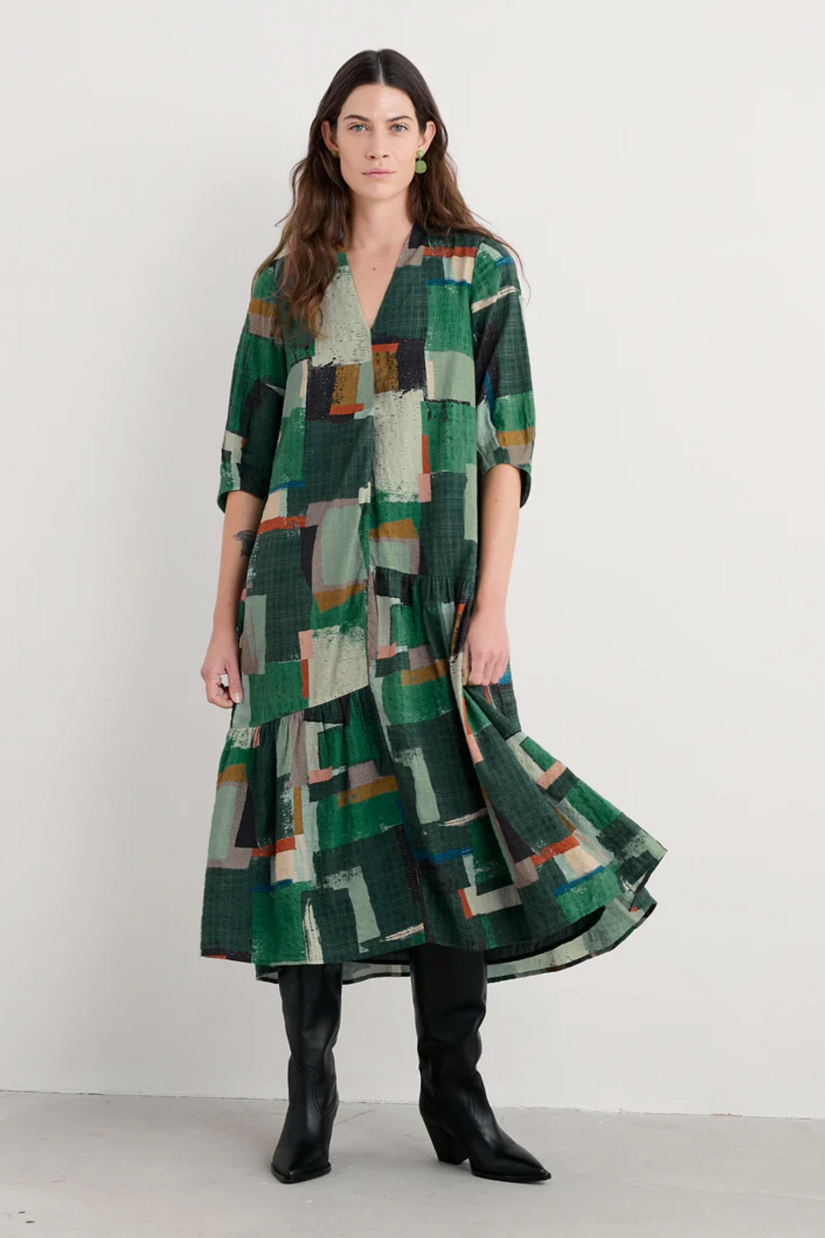 Seasalt Cornwall Windblown Dress in Aerial Field Coppice