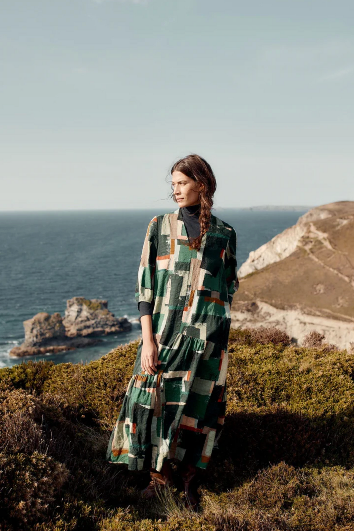 Seasalt Cornwall Windblown Dress in Aerial Field Coppice