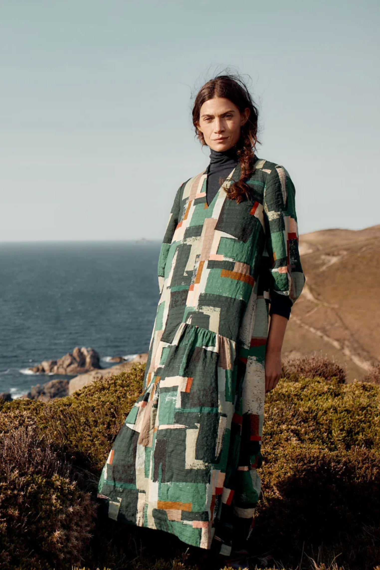 Seasalt Cornwall Windblown Dress in Aerial Field Coppice