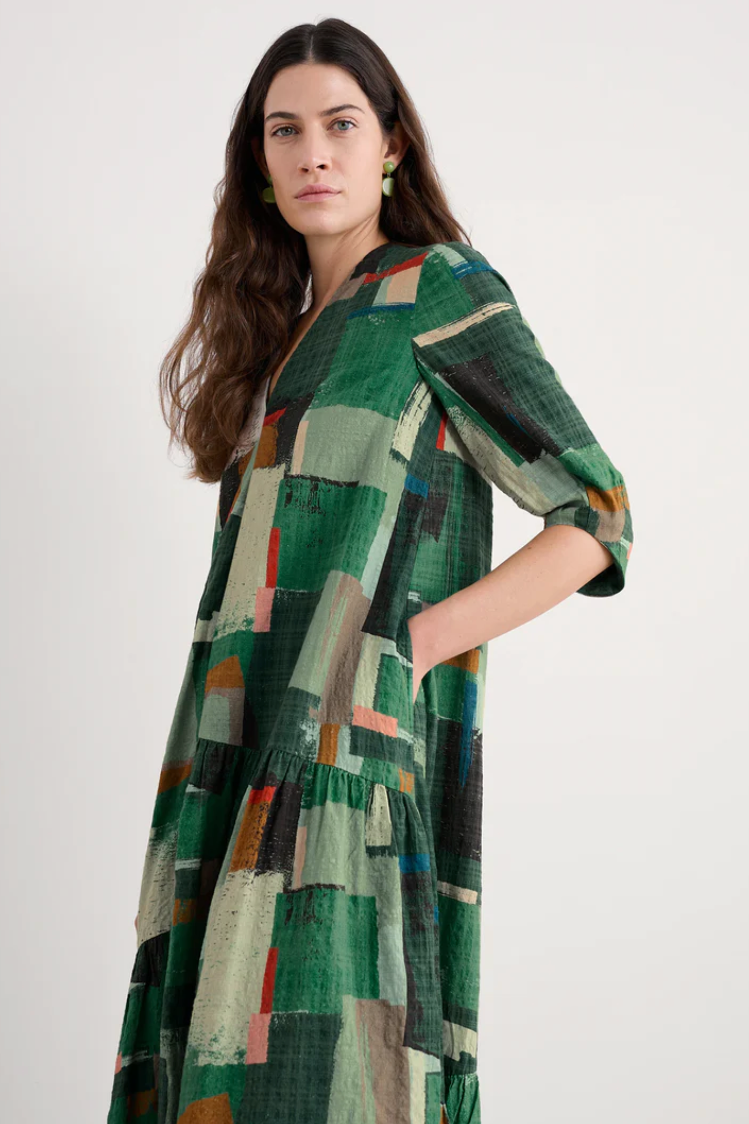 Seasalt Cornwall Windblown Dress in Aerial Field Coppice