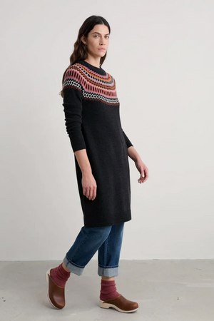 Seasalt Cornwall Bird Ring Dress in Modernist Elderberry Onyx