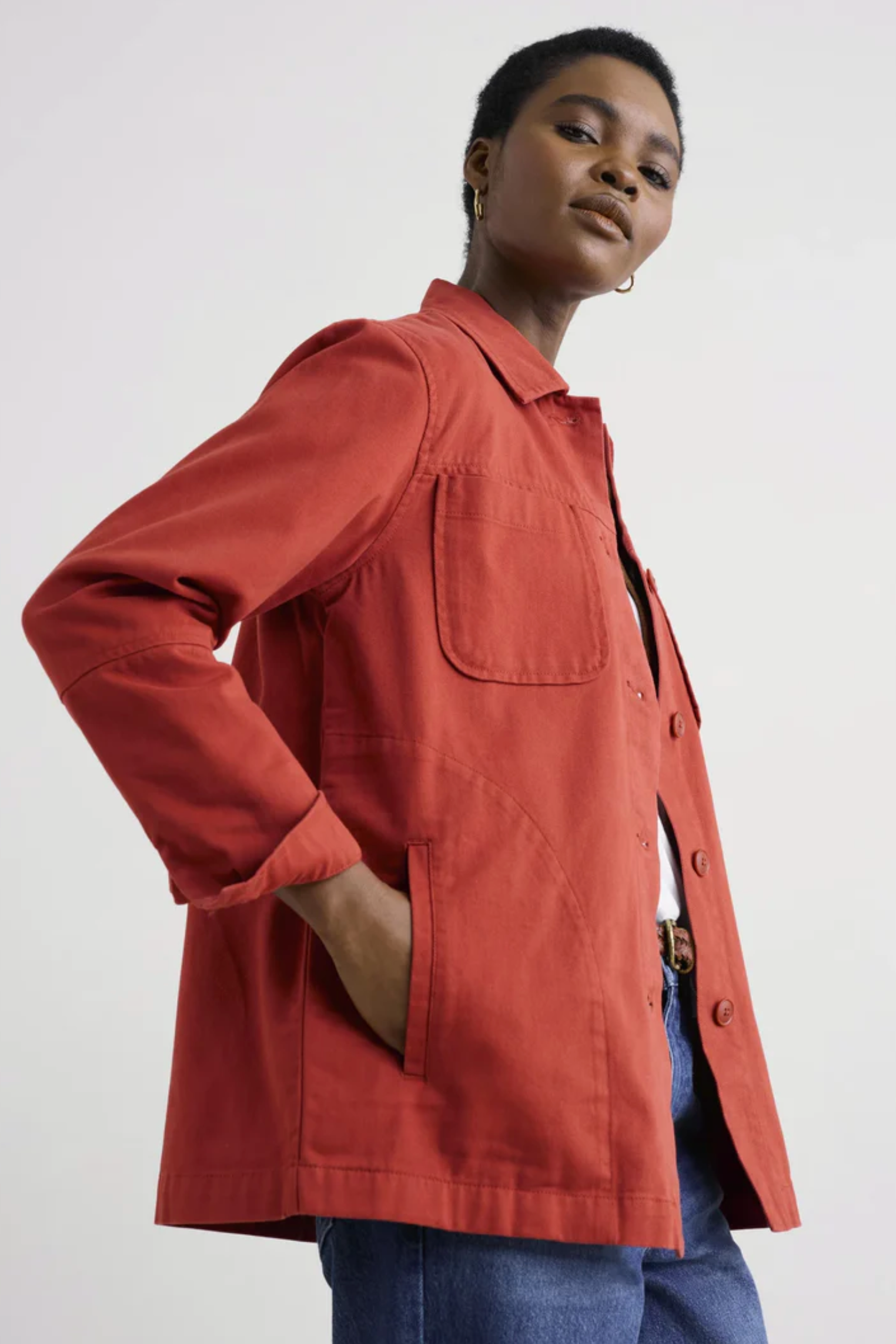 Seasalt Cornwall Long Field Jacket in Dark Cinnamon