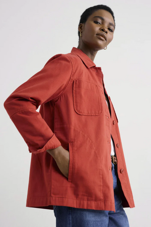 Seasalt Cornwall Long Field Jacket in Dark Cinnamon
