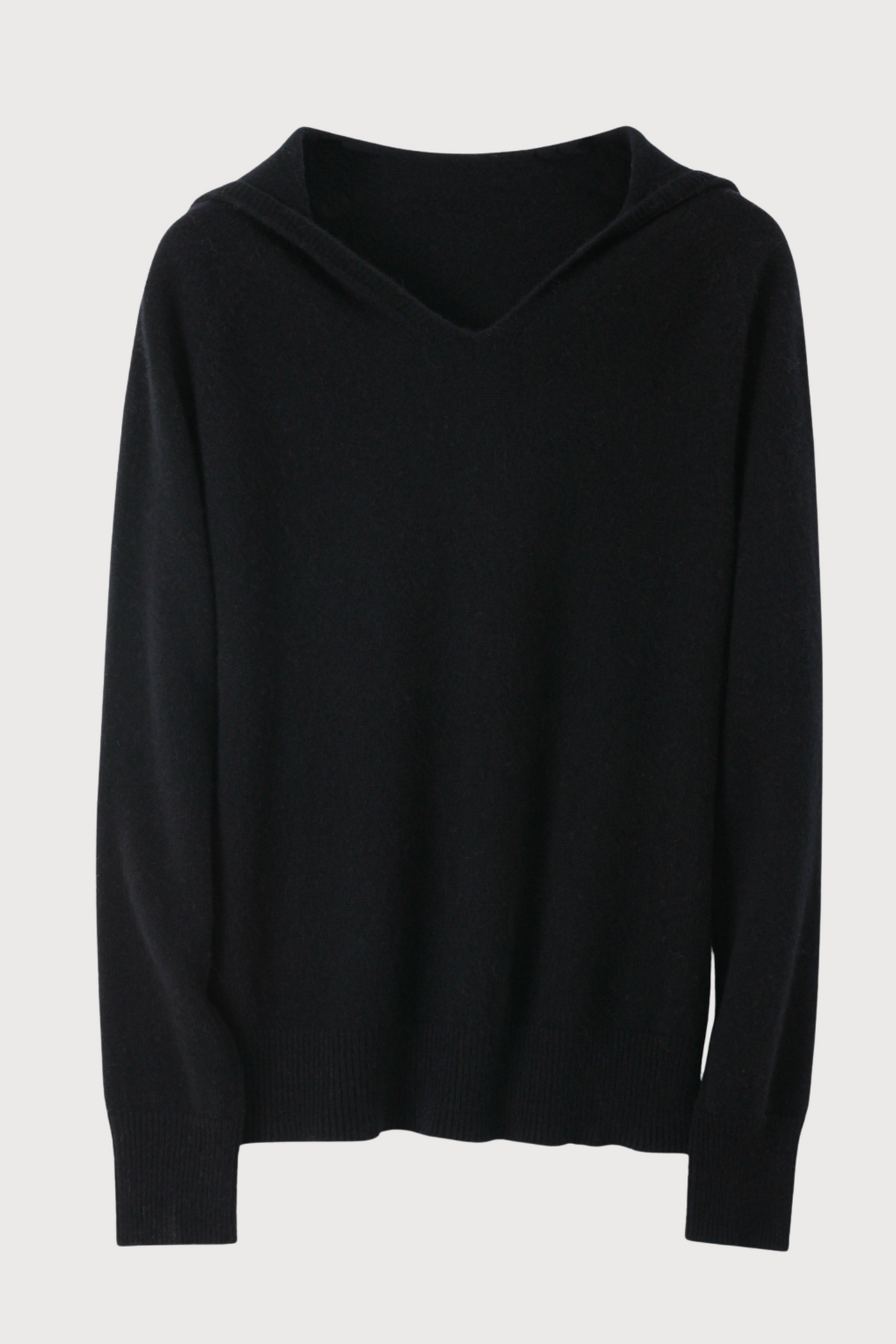 Stitch + Story Wool Hoodie in Black