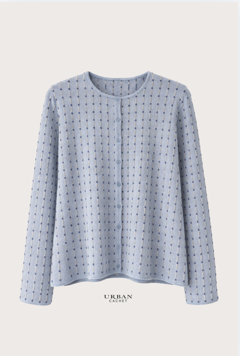 Mansted Denmark Pepper Morse Code Cardigan in Blue