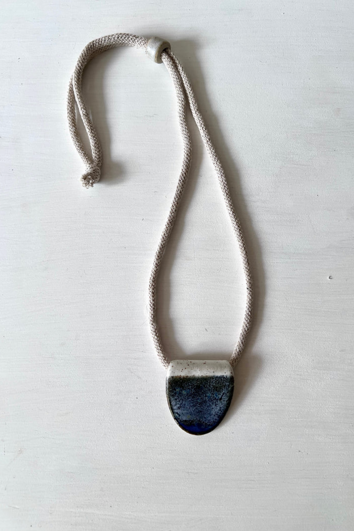 Woodfolk Natural Accessories Midnight Half Oval Ceramic Necklace