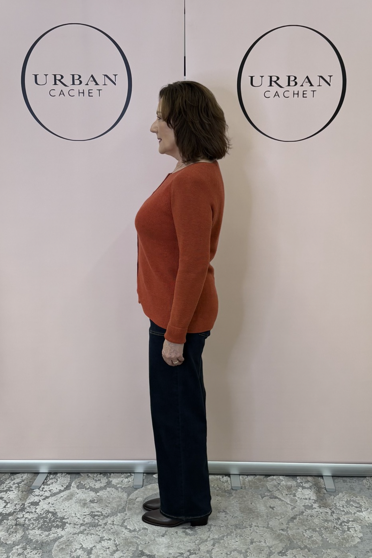 Mansted Denmark Ivory Raglan Cardi in Rust