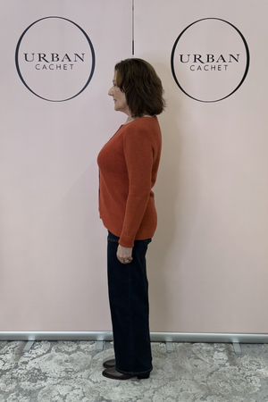 Mansted Denmark Ivory Raglan Cardi in Rust