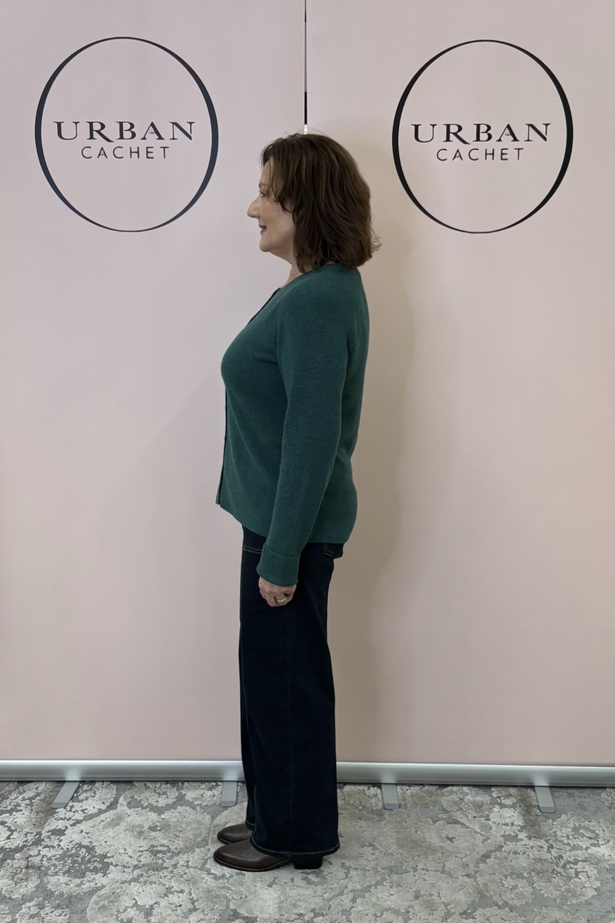 Mansted Denmark Ivory Raglan Cardi in Emerald