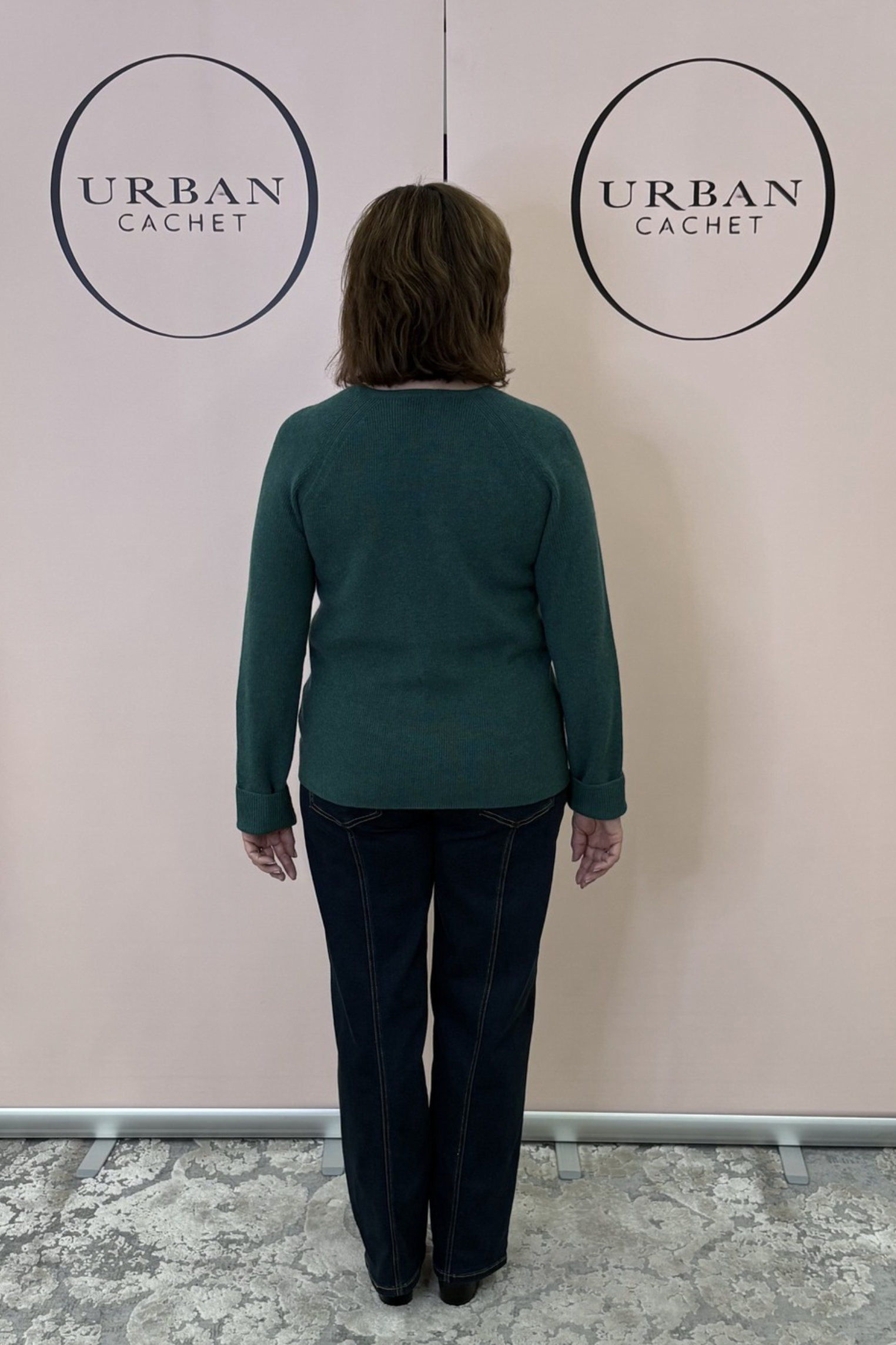 Mansted Denmark Ivory Raglan Cardi in Emerald