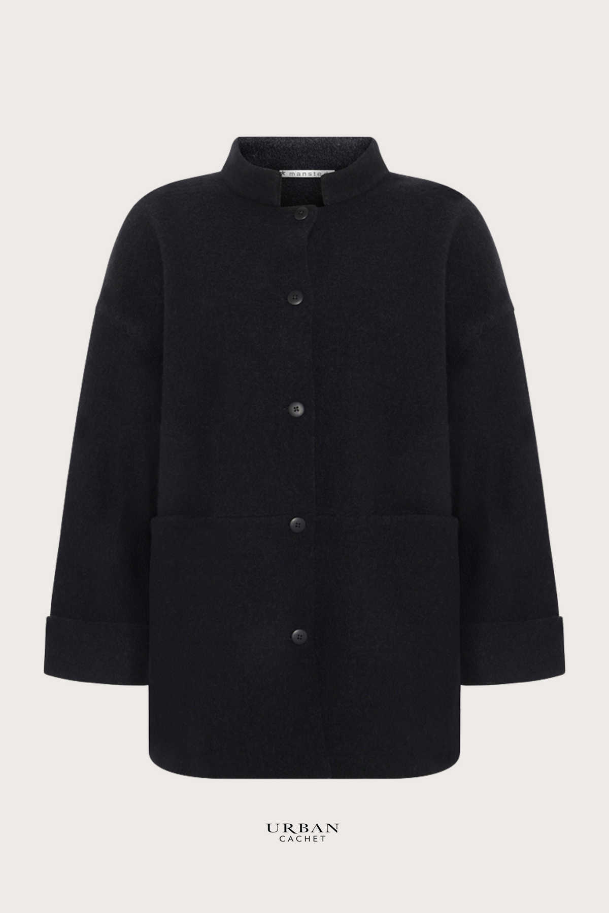 Mansted Denmark Bona Boiled Wool Jacket in Black