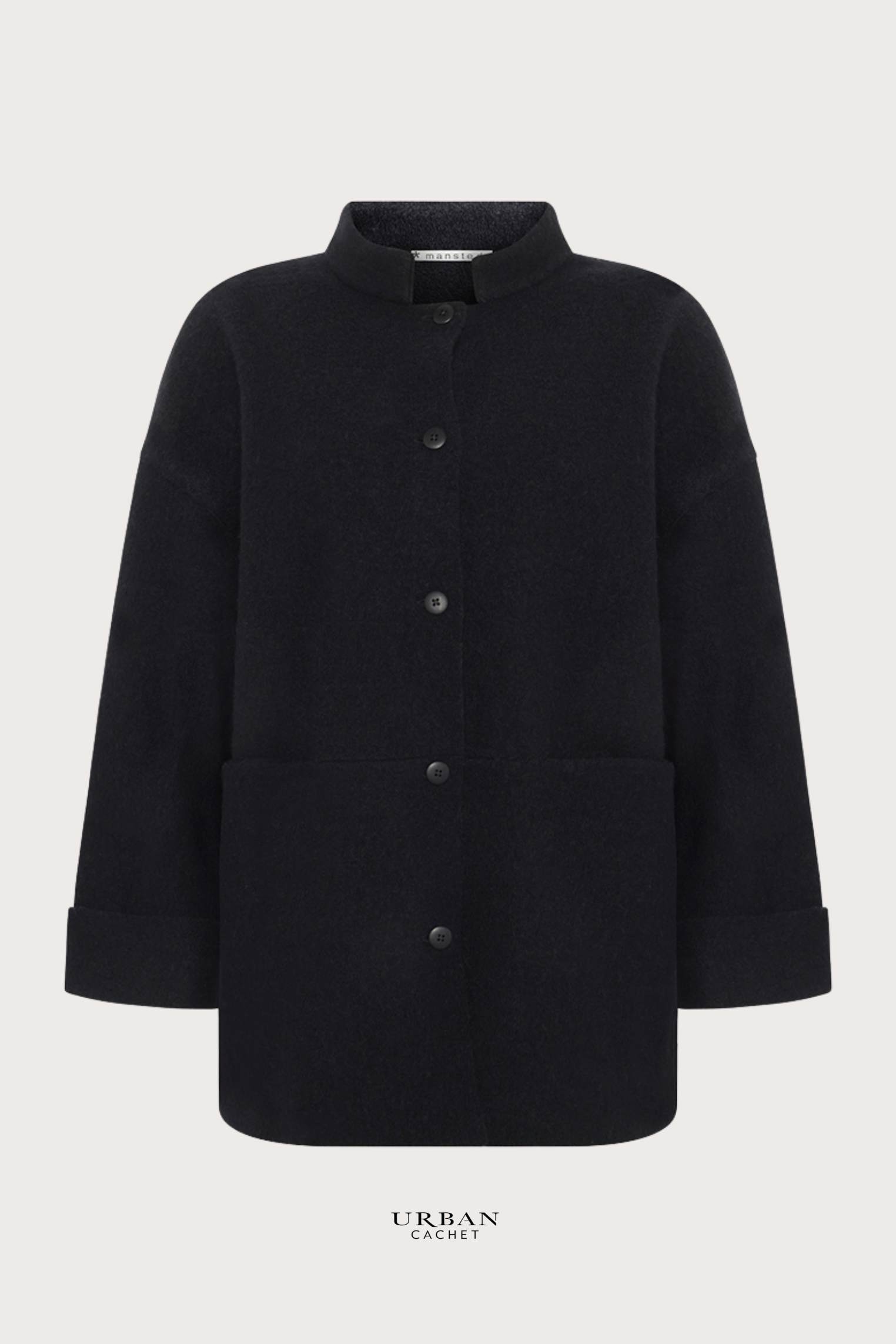 Mansted Denmark Bona Boiled Wool Jacket in Black