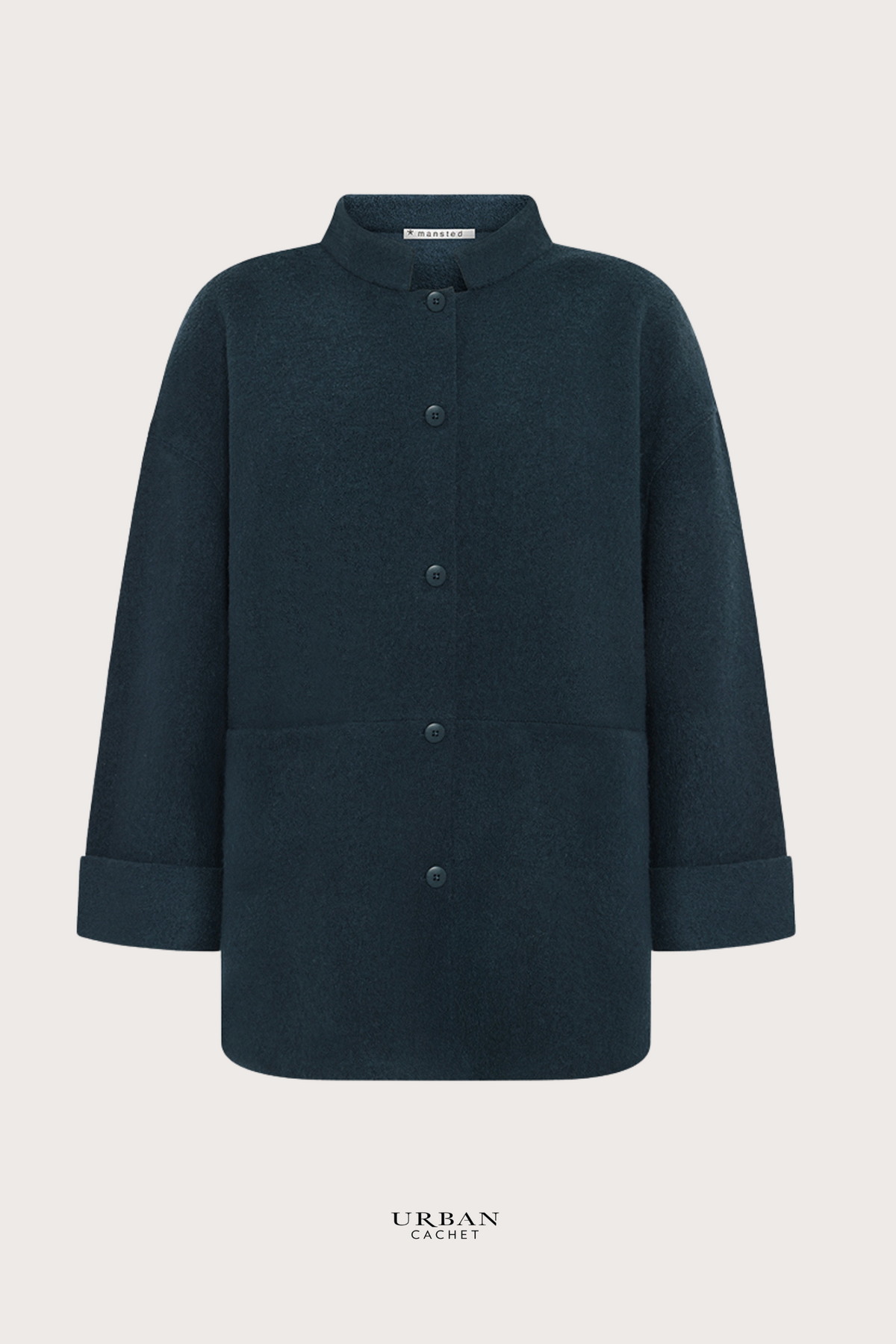 Mansted Denmark Bona Boiled Wool Jacket in Dark Aqua