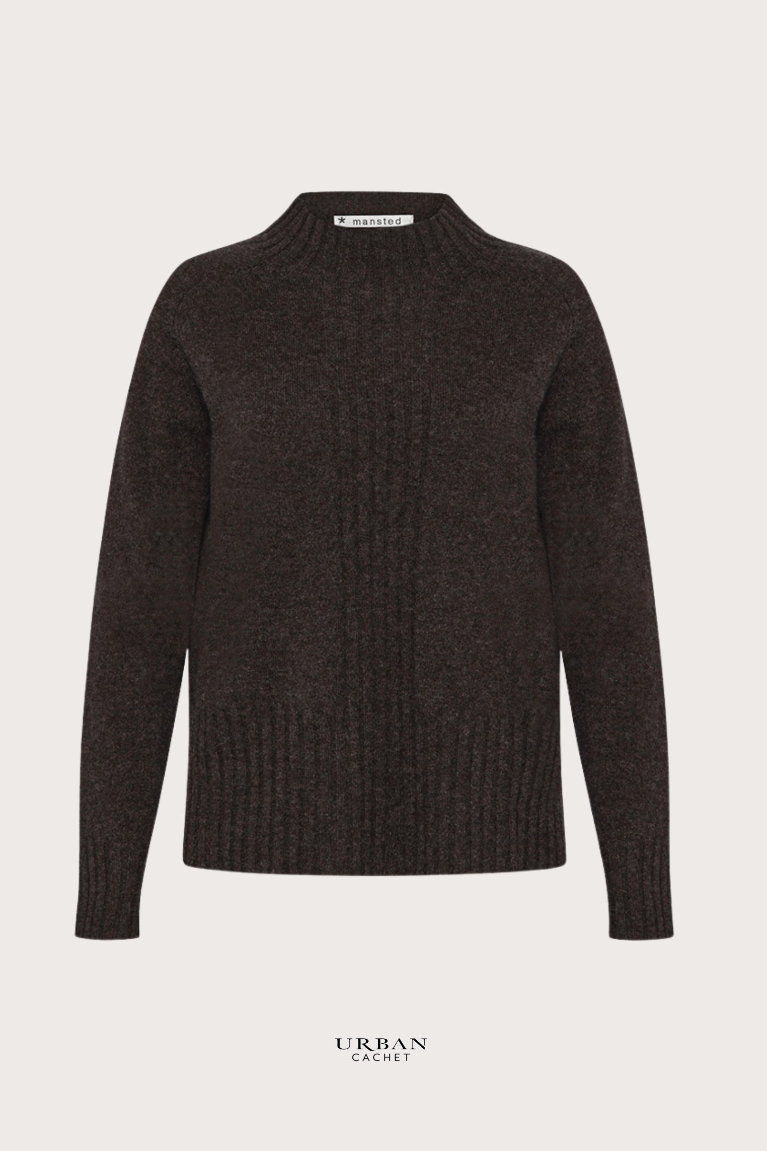 Mansted Denmark Hay Yak Blend Crew in Dark Brown