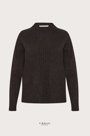 Mansted Denmark Hay Yak Blend Crew in Dark Brown