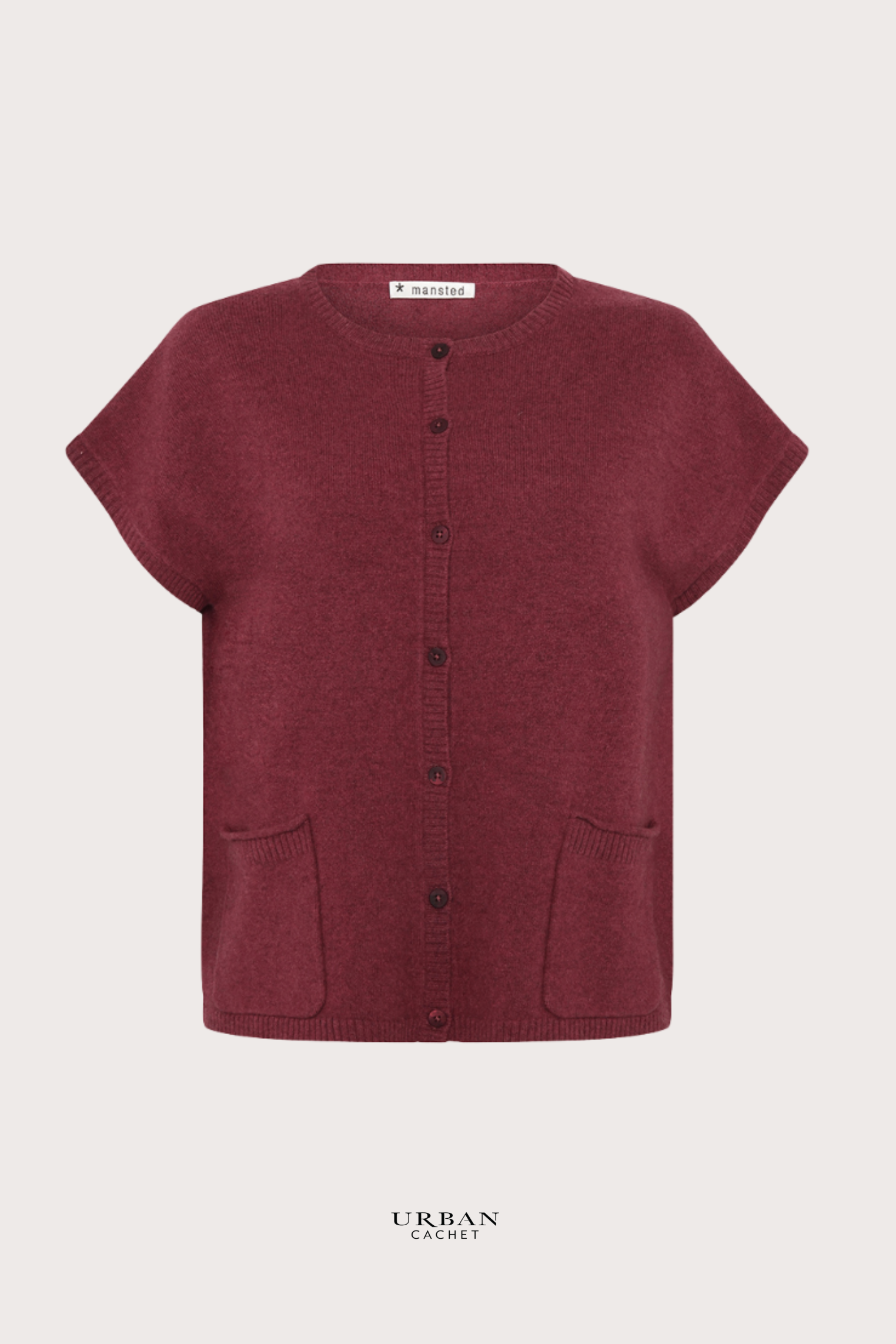 Mansted Denmark Haiku Yak Blend Vest in Ruby