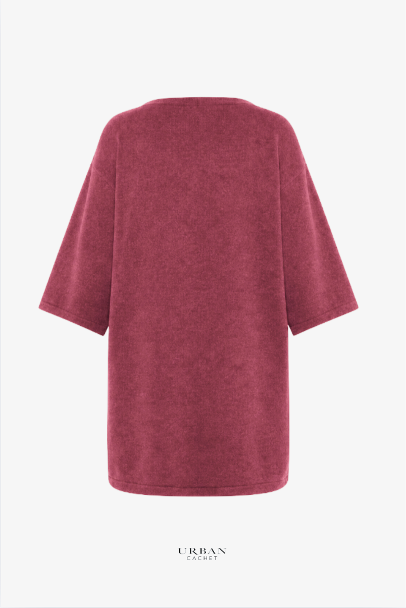 Mansted Denmark Harmony Yak Blend Clutch Coatigan in Ruby