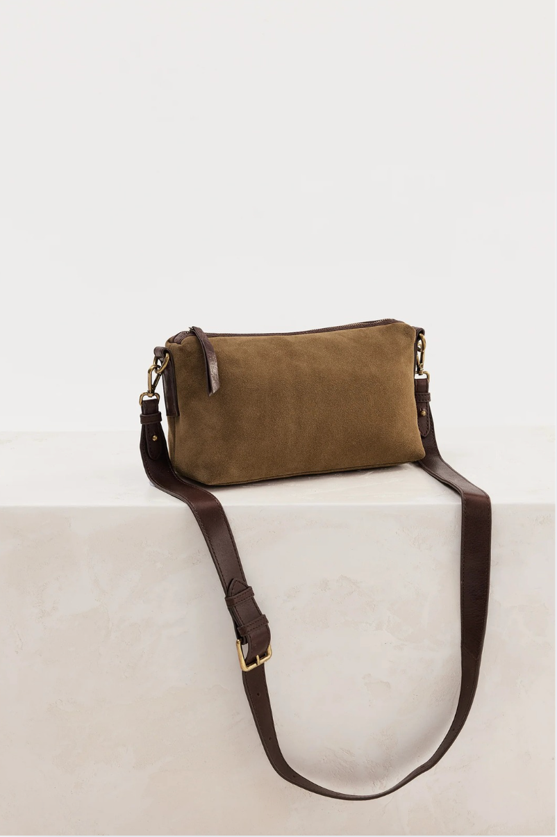 JUJU & Co Suede Teddy Bag in Chestnut