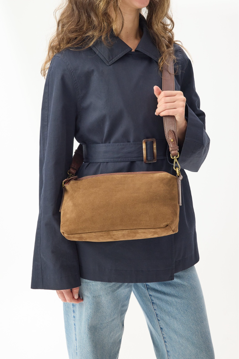JUJU & Co Suede Teddy Bag in Chestnut