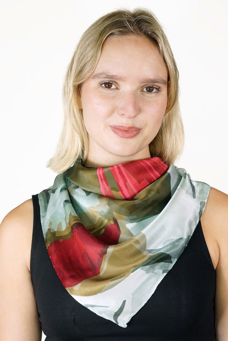 Tradition Textiles 100% Silk Flowering Gum Scarf