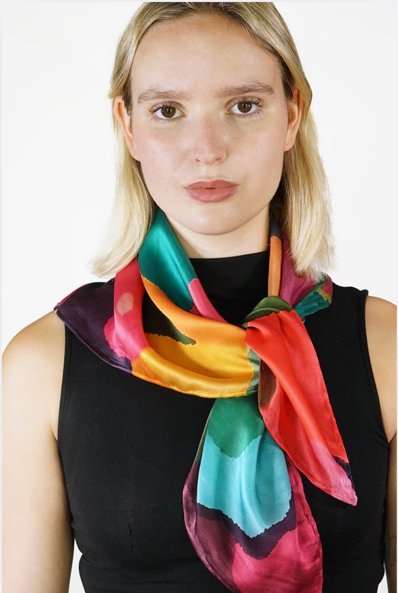 Tradition Textiles 100% Silk Abstracta Scarf
