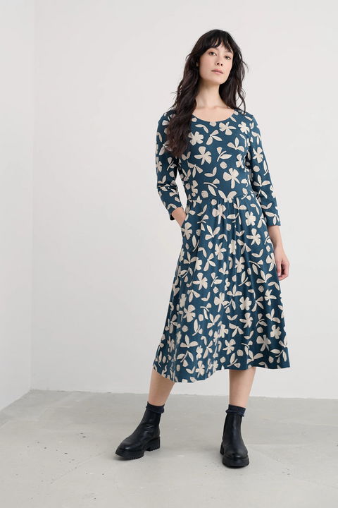Seasalt April Dress in Organic Shapes Dark Lugger