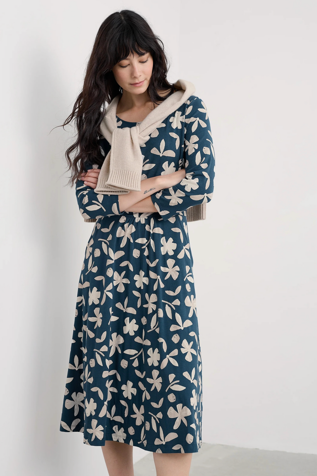 Seasalt April Dress in Organic Shapes Dark Lugger