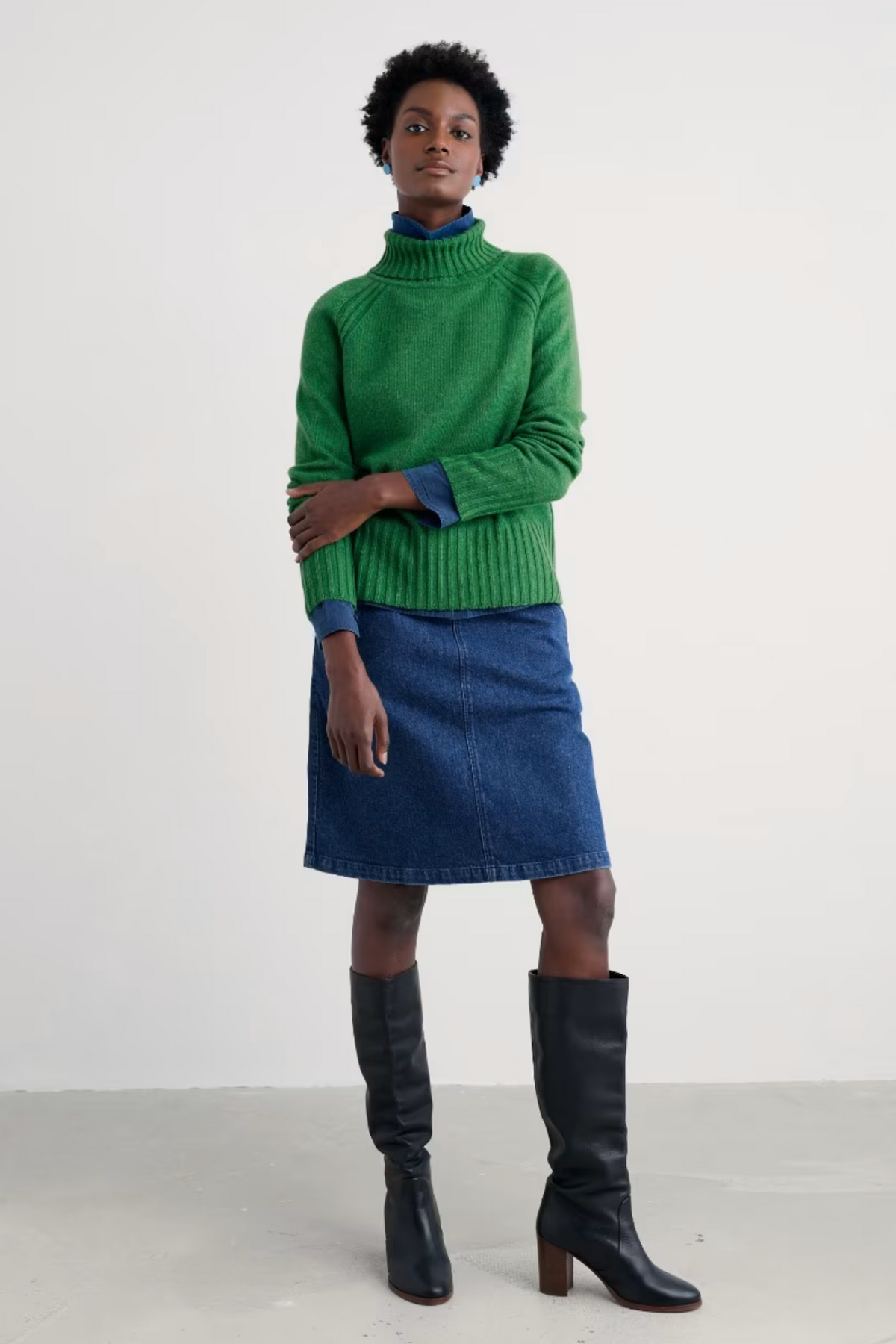 Seasalt Dovetail Skirt in Mid Wash Tide