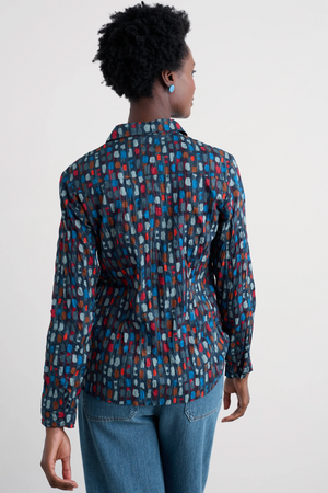 Seasalt Cornwall Larissa Shirt in Dye Strokes Dark Lugger