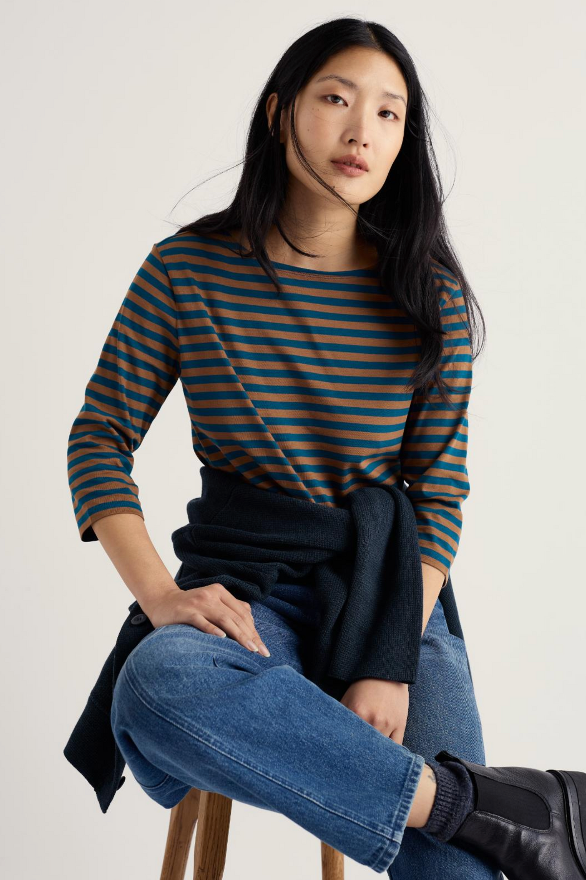 Seasalt Cornwall Sailor Top in Mini Cornish Toffee