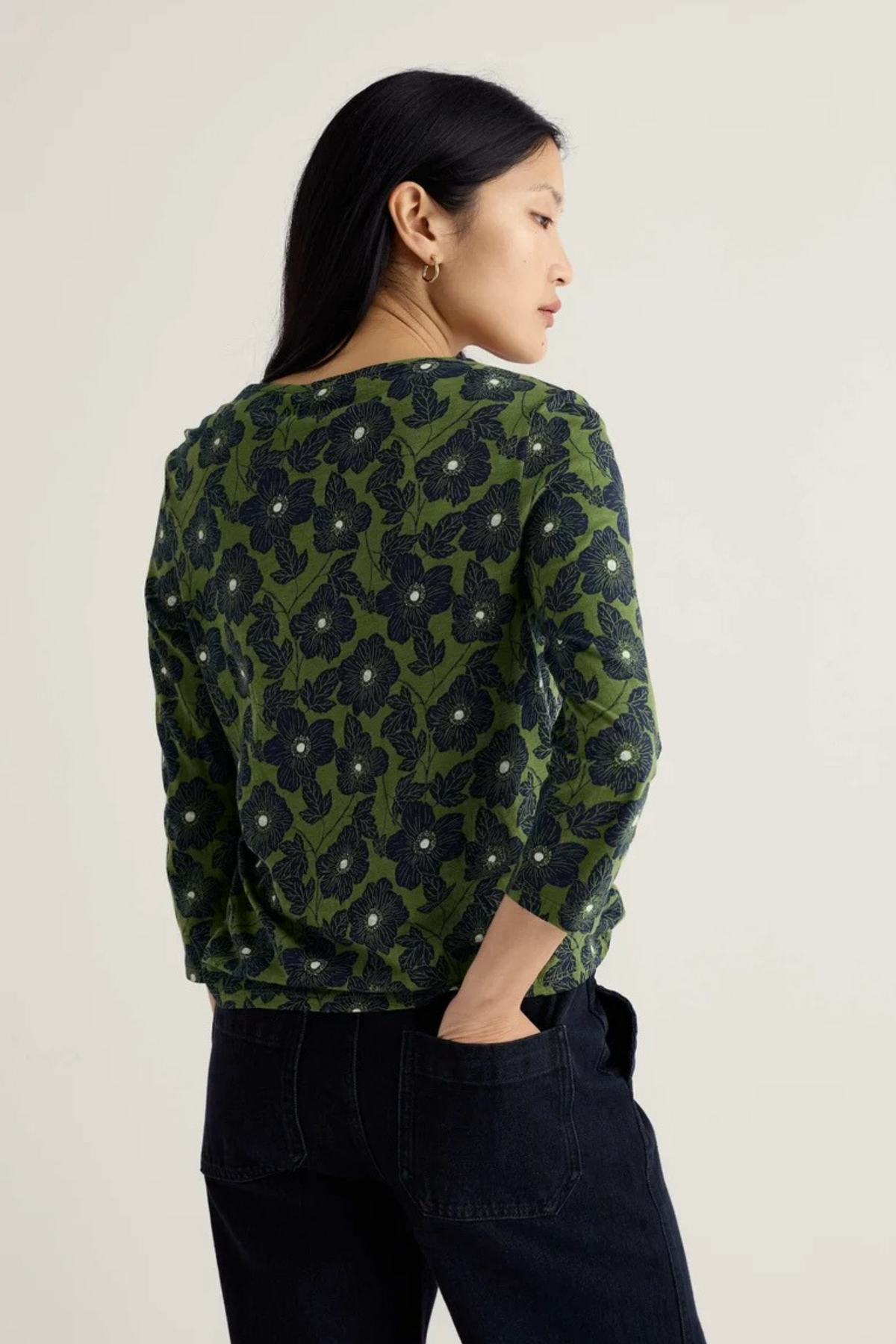 Seasalt Cornwall Penhollow Top in Anemone Sketch Cedar Green