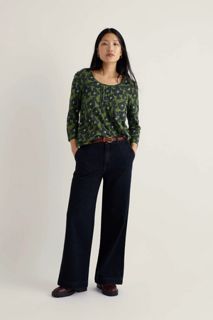 Seasalt Cornwall Penhollow Top in Anemone Sketch Cedar Green