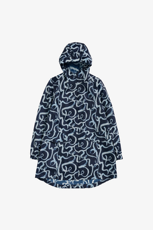 Seasalt Cornwall Packable Raincoat in Ink Strokes Maritime