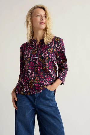 Seasalt Cornwall Watercolour Sketch Top in Inky Botanical Maritime