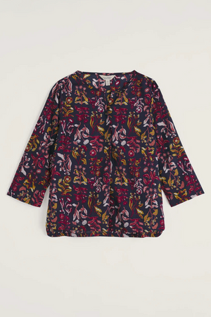 Seasalt Cornwall Watercolour Sketch Top in Inky Botanical Maritime