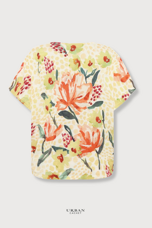 Mansted Denmark Dicte Water Colour Top in Lemon