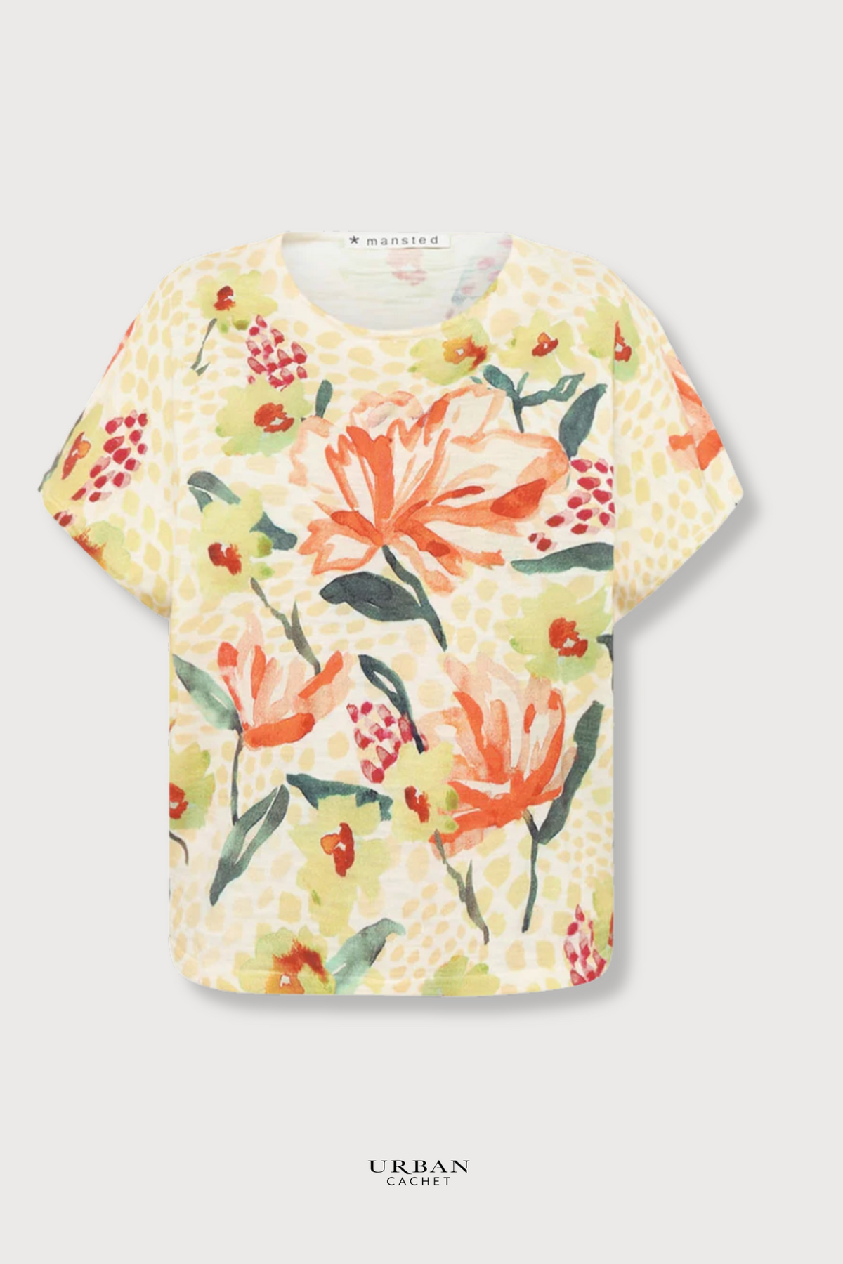 Mansted Denmark Dicte Water Colour Top in Lemon