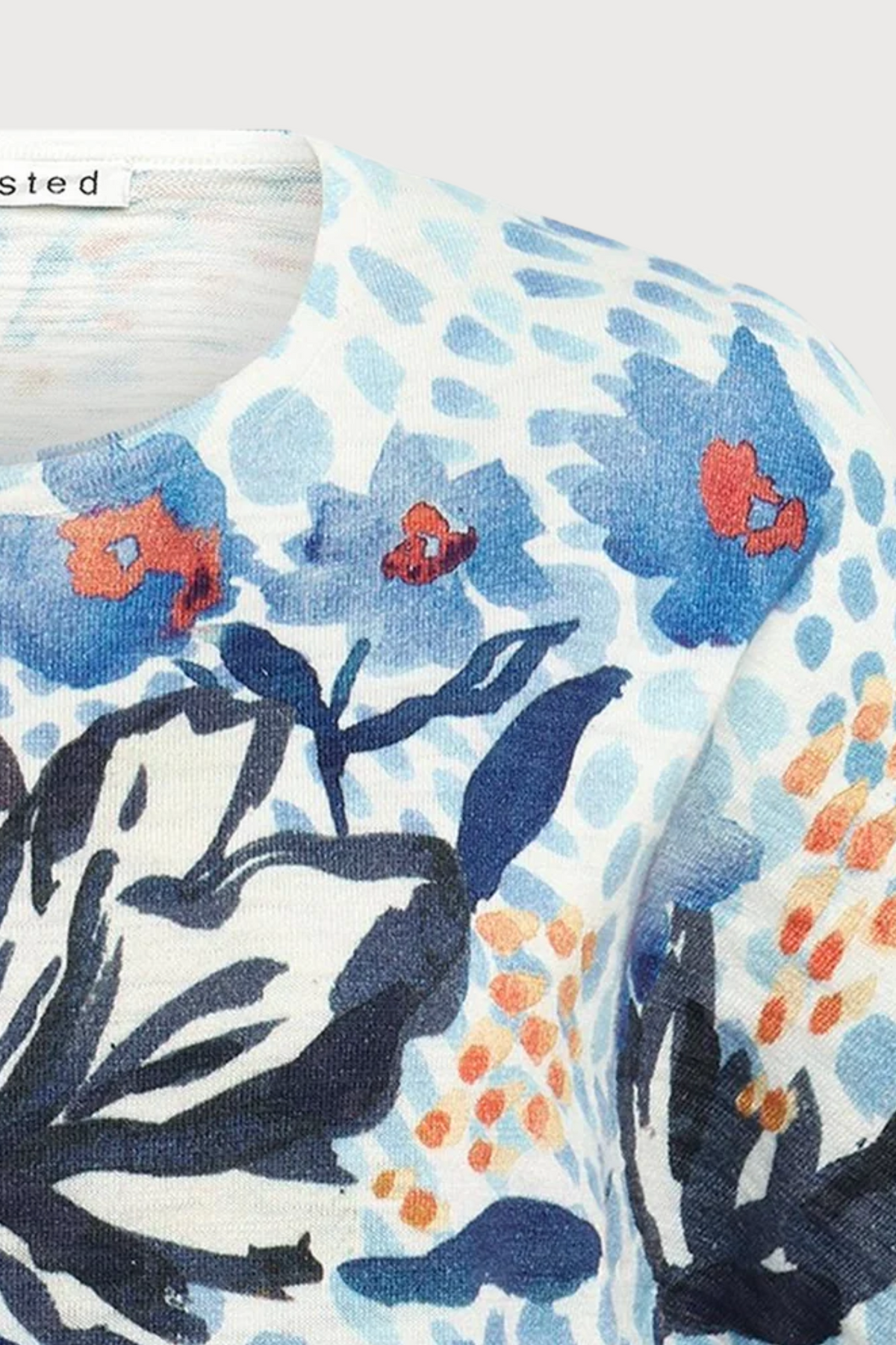 Mansted Denmark Dicte Water Colour Top in Sky